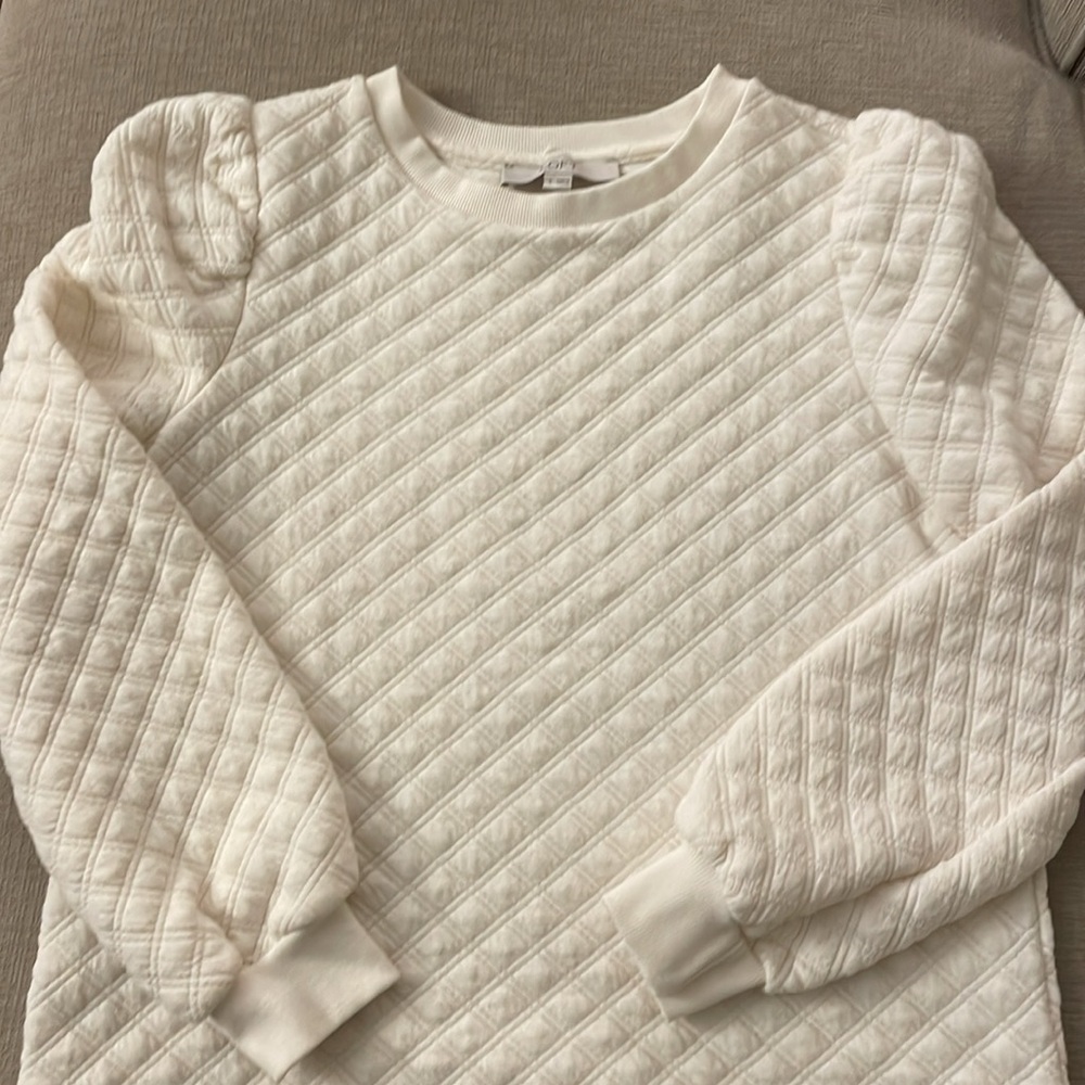 Loft polyester cotton quilted pattern puff sleeve… - image 2